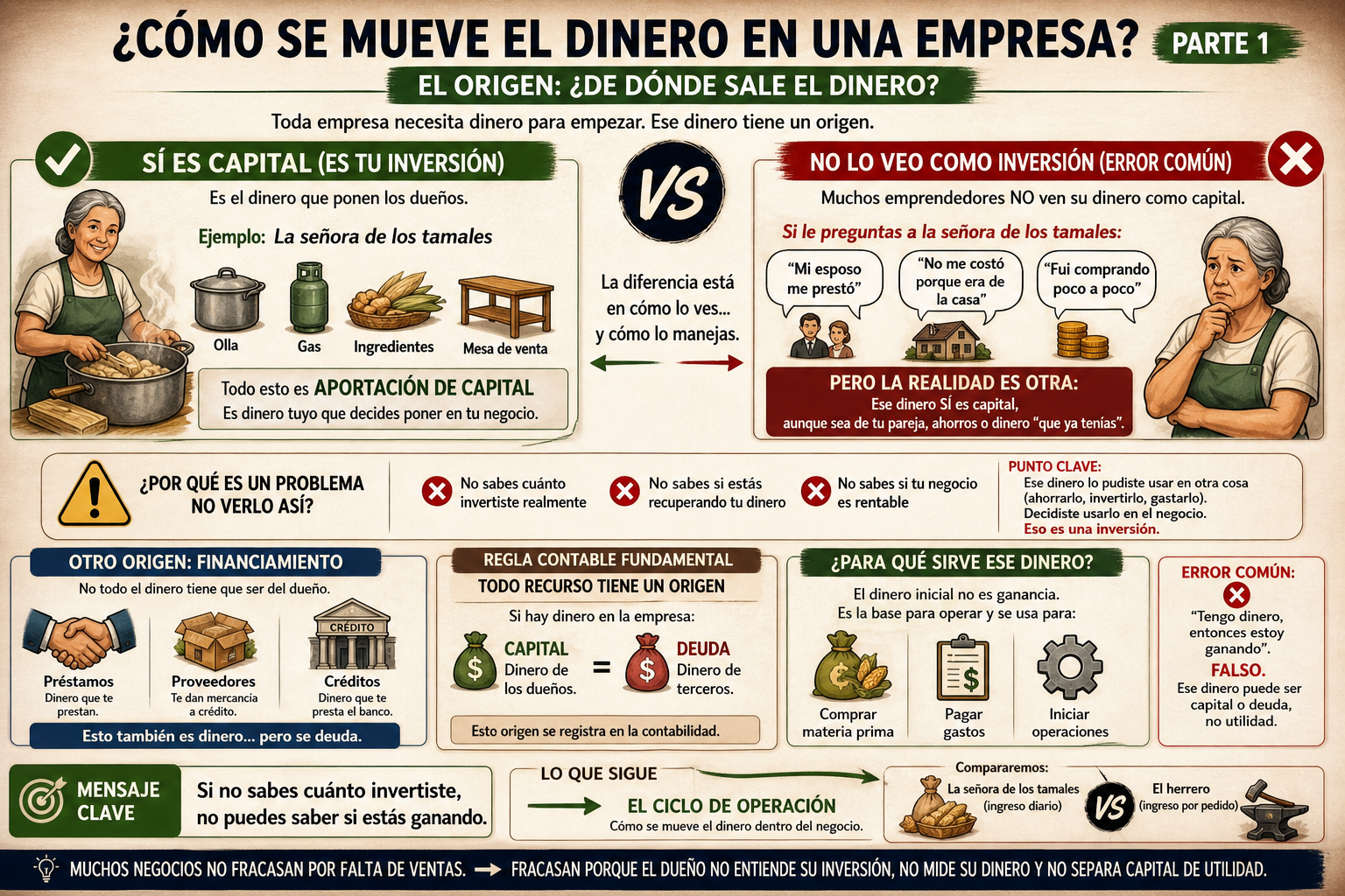 ¿Cómo se mueve el dinero en una empresa?